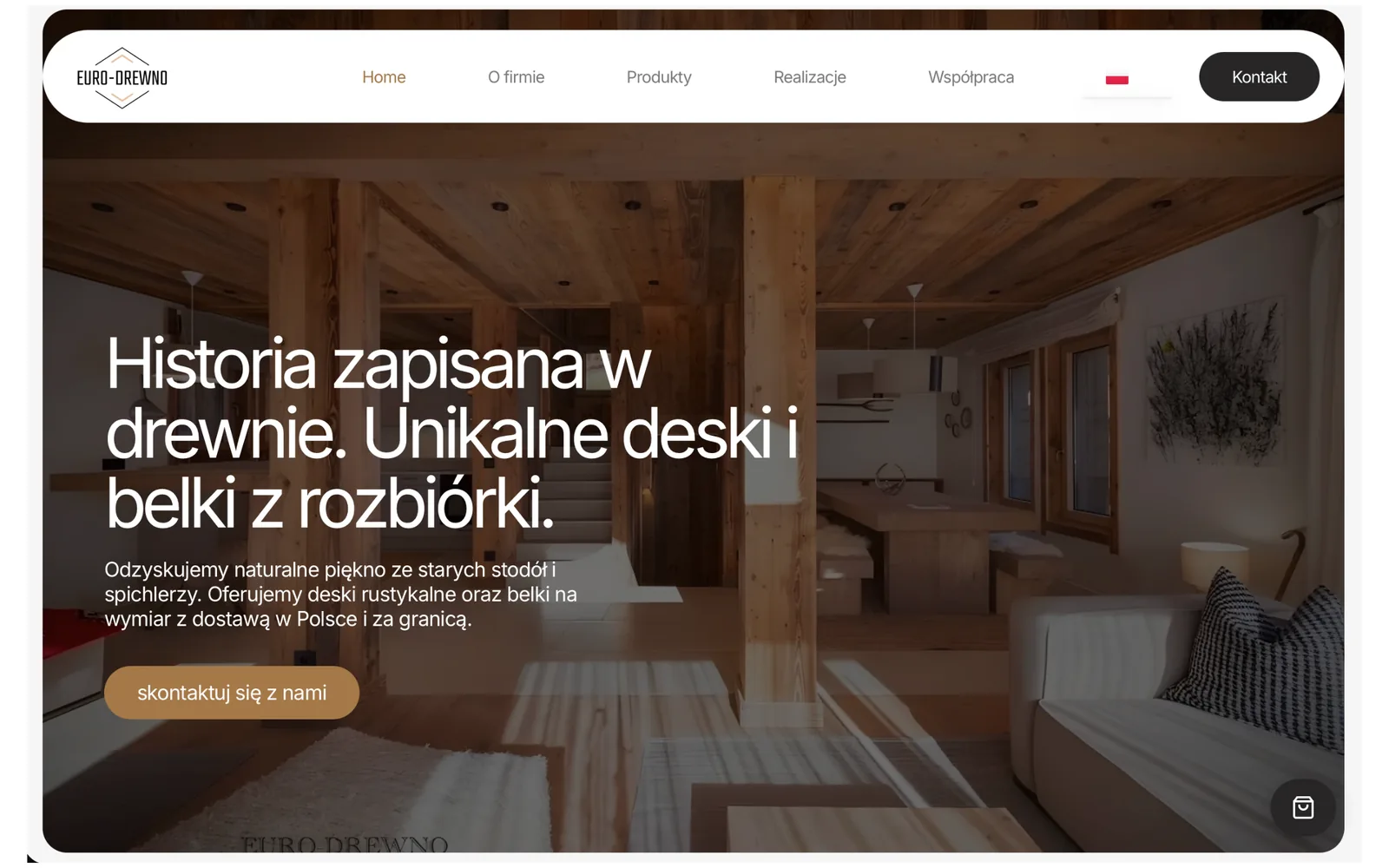 Pierwszy ekran strony Euro-Drewno