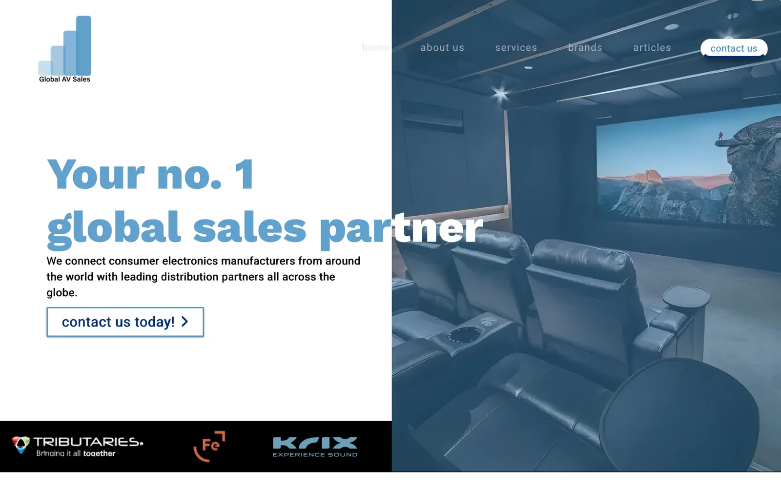 Pierwszy ekran strony GlobalAV Sales