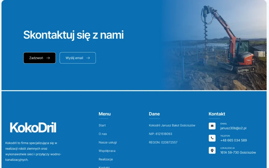 Kontakt i dane firmy