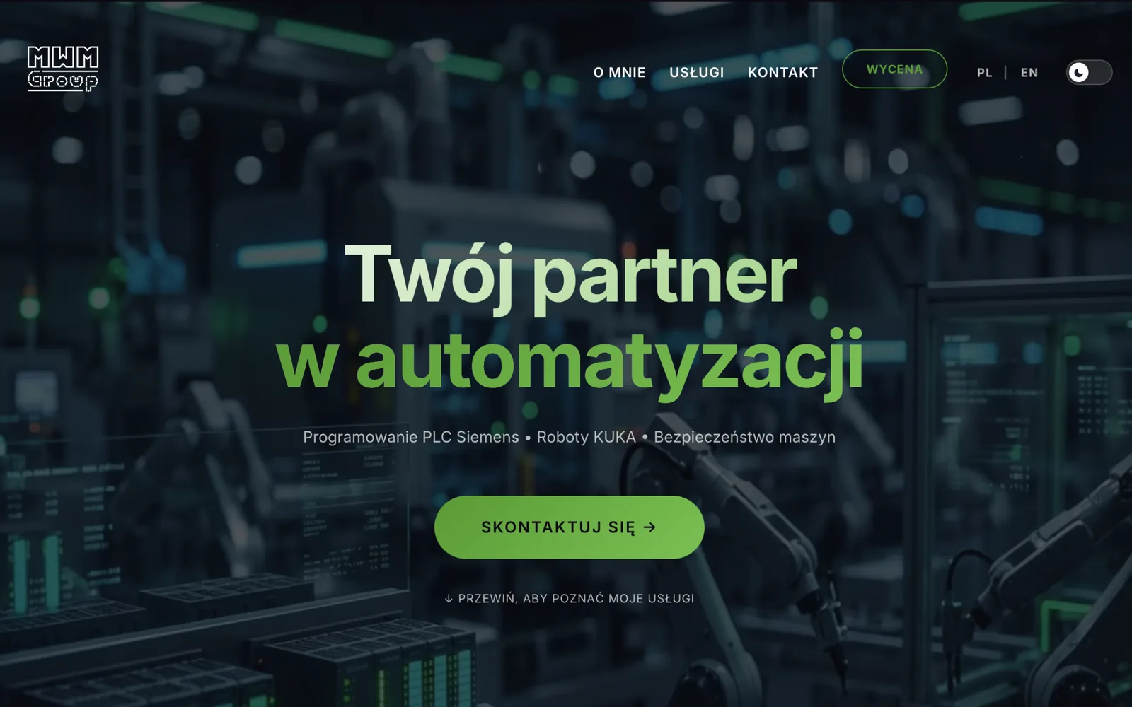 Pierwszy ekran strony MWM Group