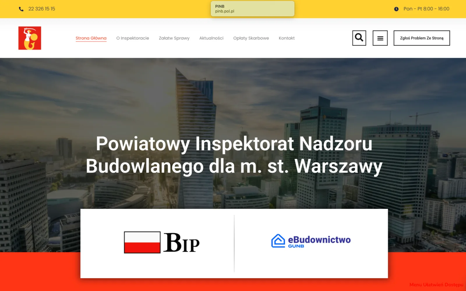Strona PINB Warszawa