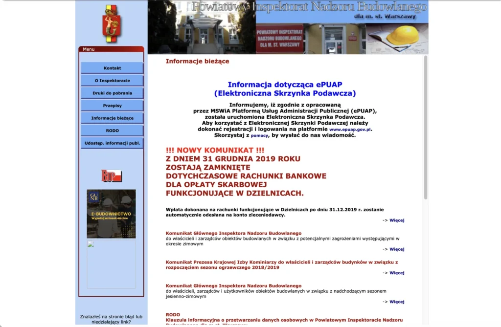 Stara strona: Informacje bieżące