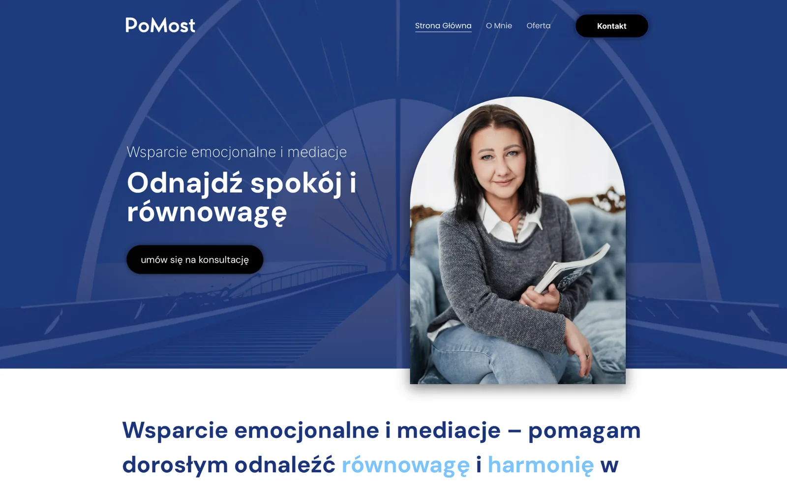 Pierwszy ekran strony Agnieszka Piekarska Pomost