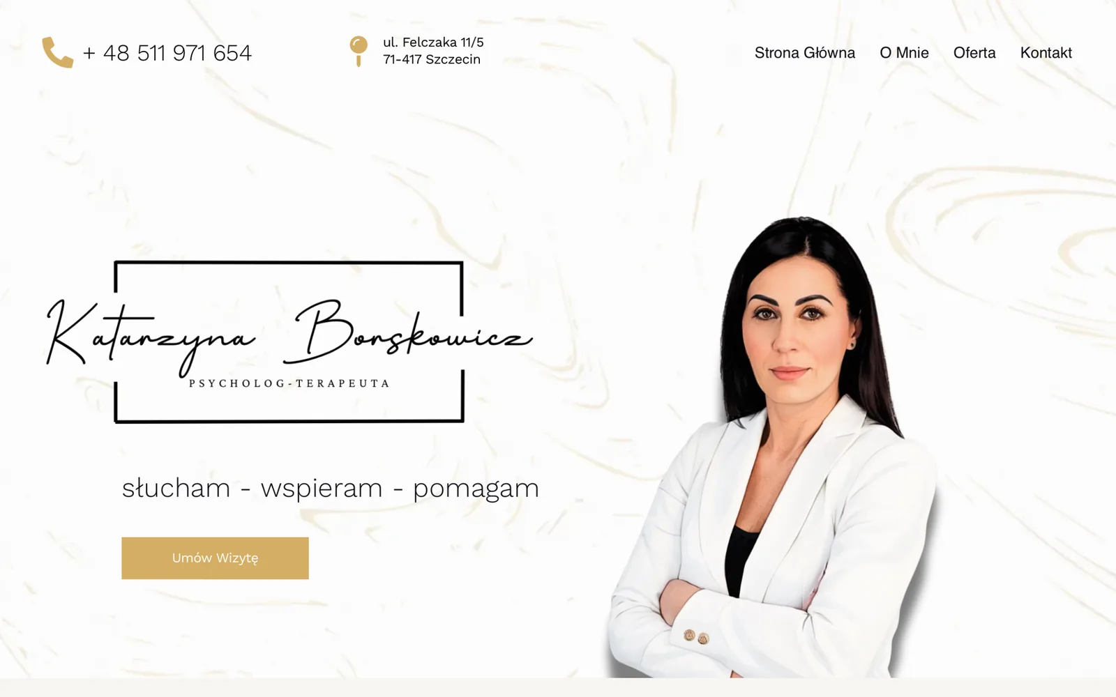 Pierwszy ekran strony Psycholog Borskowicz