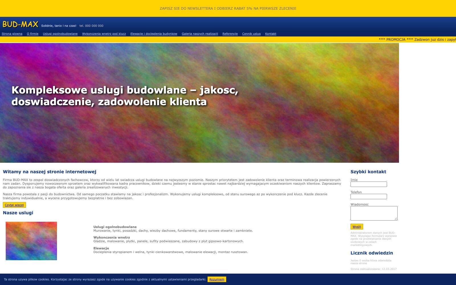 Ta sama strona w trakcie wczytywania: pasek postępu ledwie ruszył, treść wciąż wyszarzona